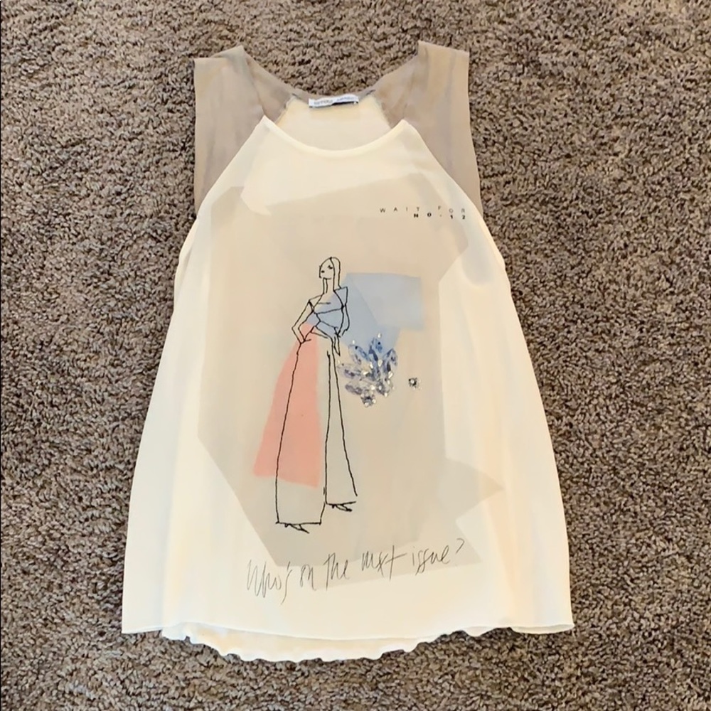 Zara sleeveless printed top